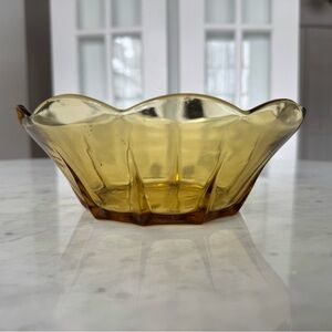 Amber Glass Decorative Bowl